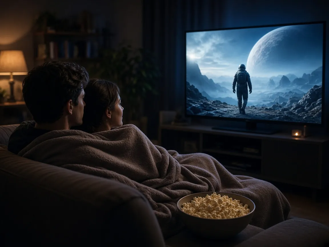 IPTV ile film ve dizi izleyen çift